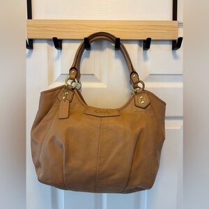 Coach Ashley 2013 (F23308) Pleated Camel/Tan Leather Hobo Shoulder Bag EUC